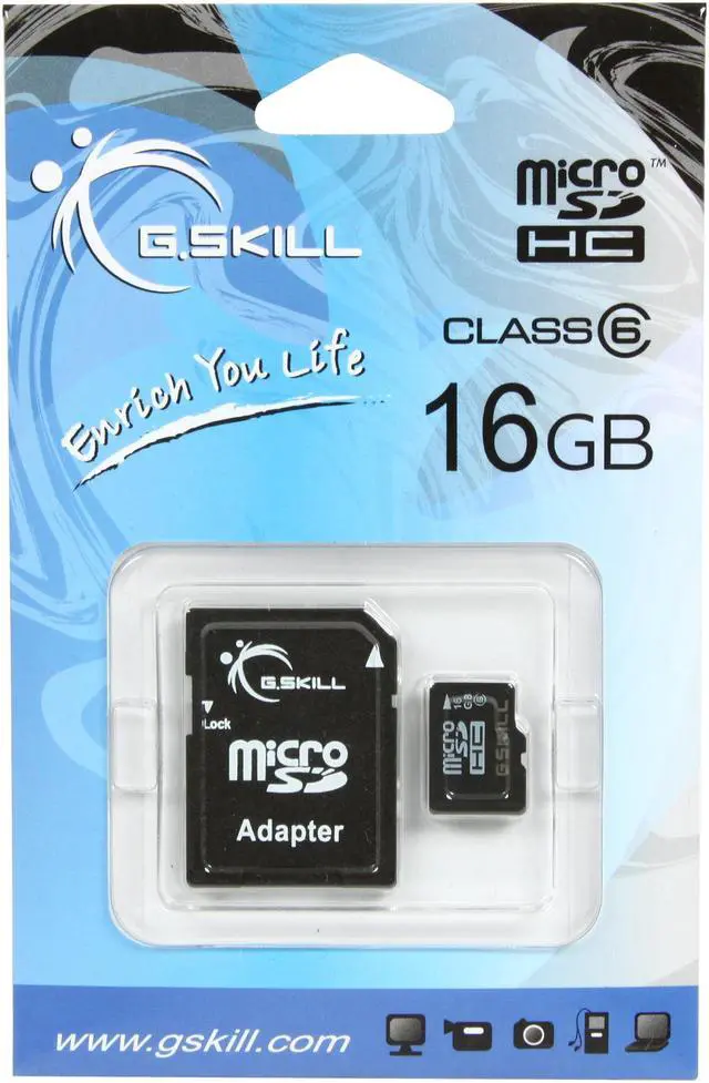 Alt view image 3 of 4 - G.SKILL 16GB microSDHC Flash Card Model FF-TSDG16GA-C6