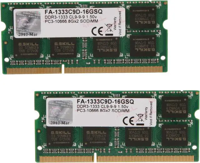 Main image of G.SKILL 16GB (2 x 8GB) DDR3 1333 (PC3 10600) Memory for Apple Model FA-1333C9D-16GSQ
