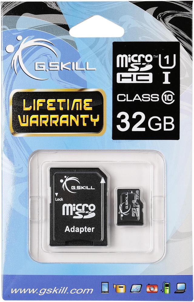 G.SKILL 32GB microSDHC Flash Card w/ SD Adapter Model FF