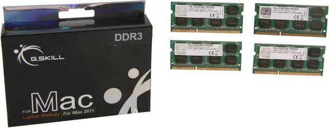 Alt view image 3 of 3 - G.SKILL 16GB (4 x 4GB) DDR3 1333 (PC3 10600) Memory for Apple Model FA-1333C9Q-16GSQ
