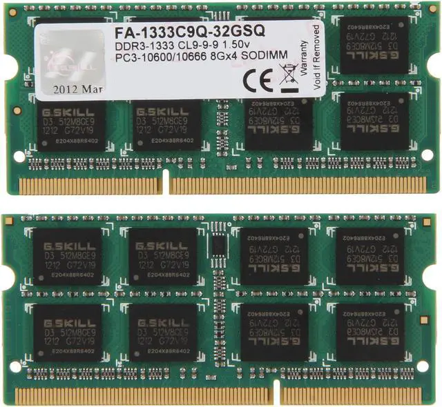 Alt view image 2 of 3 - G.SKILL 32GB (4 x 8GB) DDR3 1333 (PC3 10600) Memory for Apple Model FA-1333C9Q-32GSQ