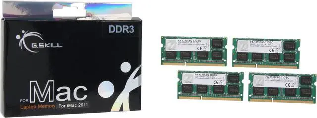 Alt view image 3 of 3 - G.SKILL 32GB (4 x 8GB) DDR3 1333 (PC3 10600) Memory for Apple Model FA-1333C9Q-32GSQ