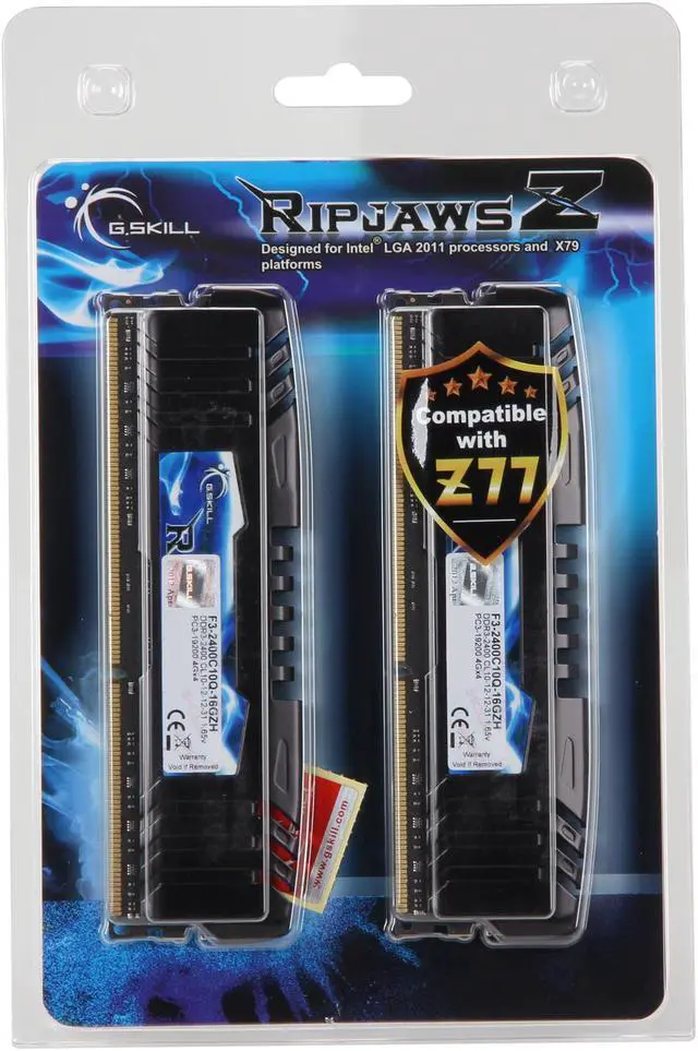 Alt view image 3 of 3 - G.SKILL Ripjaws Z Series 16GB (4 x 4GB) DDR3 2400 (PC3 19200) Desktop Memory Model F3-2400C10Q-16GZH