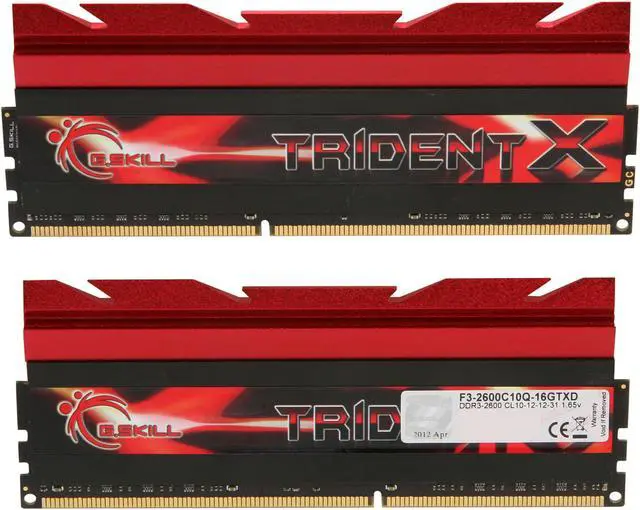 Alt view image 2 of 5 - G.SKILL TridentX Series 16GB (4 x 4GB) DDR3 2600 (PC3 20800) Desktop Memory Model F3-2600C10Q-16GTXD
