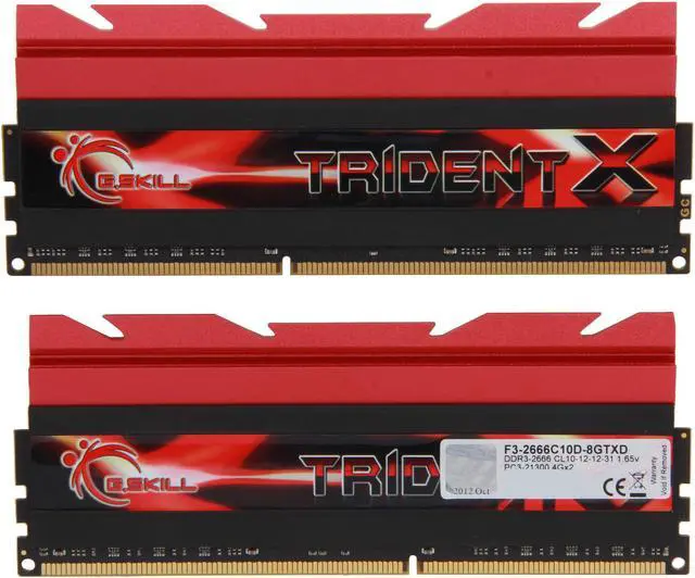 Alt view image 3 of 5 - G.SKILL TridentX Series 8GB (2 x 4GB) DDR3 2666 (PC3 21300) Desktop Memory Model F3-2666C10D-8GTXD