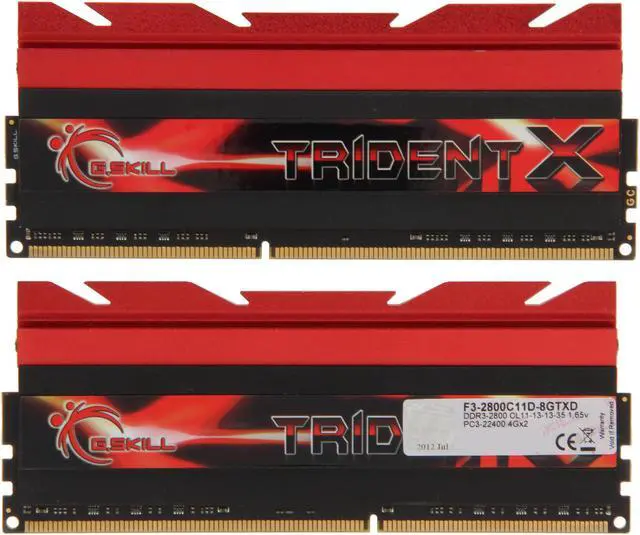 Alt view image 2 of 6 - G.SKILL TridentX Series 8GB (2 x 4GB) DDR3 2800 (PC3 22400) Desktop Memory Model F3-2800C11D-8GTXD
