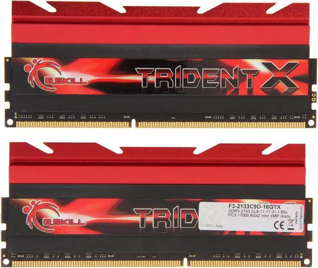 Alt view image 2 of 3 - G.SKILL TridentX Series 16GB (2 x 8GB) DDR3 2133 (PC3 17000) Desktop Memory Model F3-2133C9D-16GTX