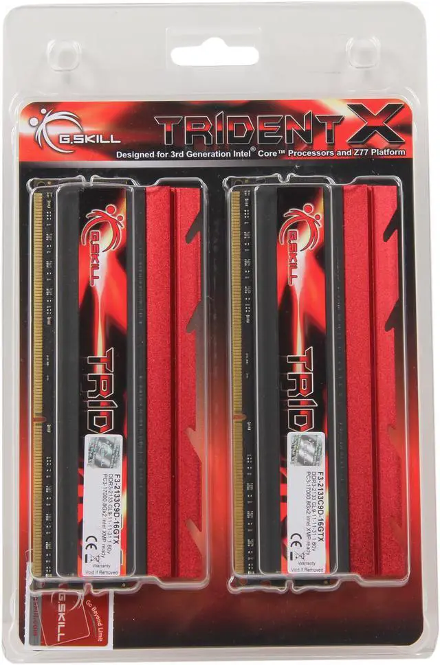 Alt view image 3 of 3 - G.SKILL TridentX Series 16GB (2 x 8GB) DDR3 2133 (PC3 17000) Desktop Memory Model F3-2133C9D-16GTX