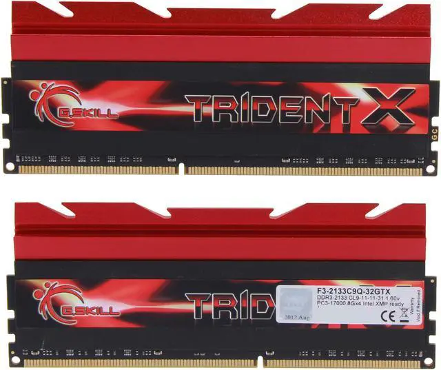 Alt view image 2 of 3 - G.SKILL TridentX Series 32GB (4 x 8GB) DDR3 2133 (PC3 17000) Desktop Memory Model F3-2133C9Q-32GTX