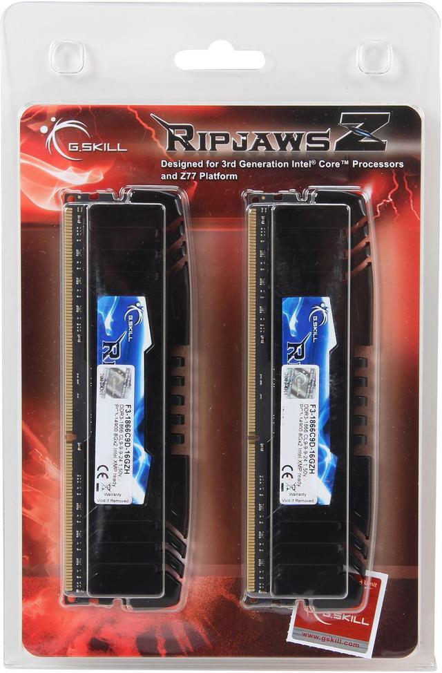 Alt view image 3 of 3 - G.SKILL Ripjaws Z Series 16GB (2 x 8GB) DDR3 1866 (PC3 14900) Desktop Memory Model F3-1866C9D-16GZH