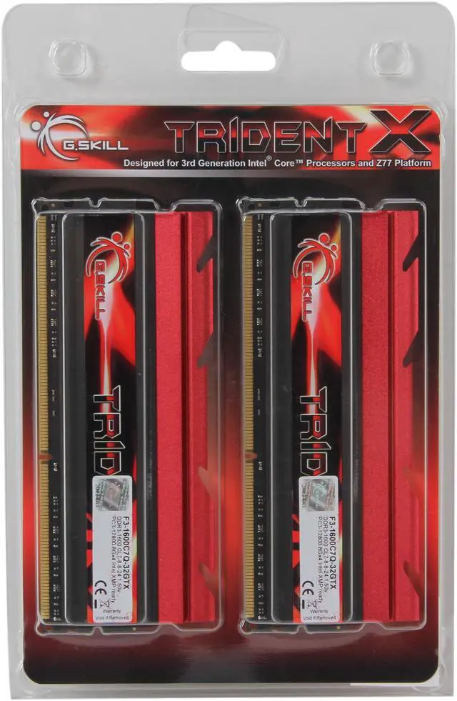 Alt view image 3 of 3 - G.SKILL TridentX Series 32GB (4 x 8GB) DDR3 1600 (PC3 12800) Desktop Memory Model F3-1600C7Q-32GTX