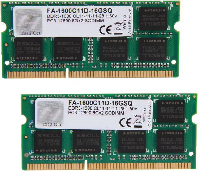 Main image of G.SKILL 16GB (2 x 8GB) DDR3 1600 (PC3 12800) Memory for Apple Model FA-1600C11D-16GSQ