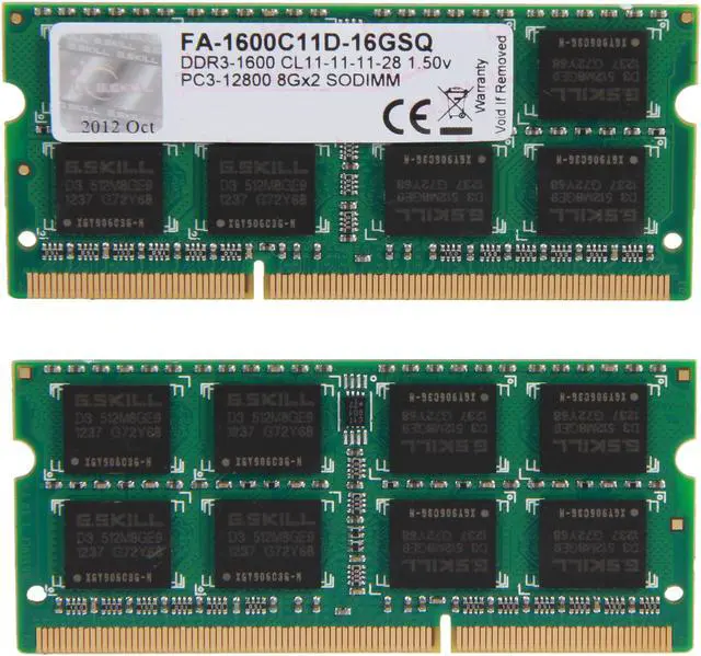 Alt view image 2 of 3 - G.SKILL 16GB (2 x 8GB) DDR3 1600 (PC3 12800) Memory for Apple Model FA-1600C11D-16GSQ