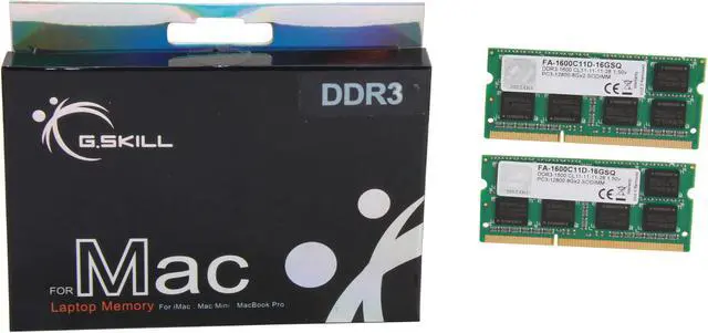 Alt view image 3 of 3 - G.SKILL 16GB (2 x 8GB) DDR3 1600 (PC3 12800) Memory for Apple Model FA-1600C11D-16GSQ
