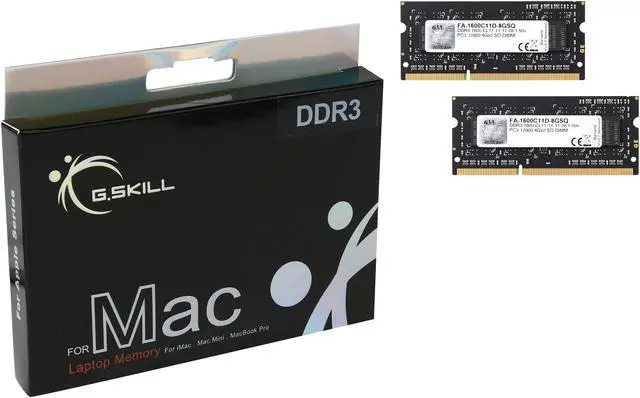 Alt view image 3 of 3 - G.SKILL 8GB (2 x 4GB) DDR3 1600 (PC3 12800) Memory for Apple Model FA-1600C11D-8GSQ