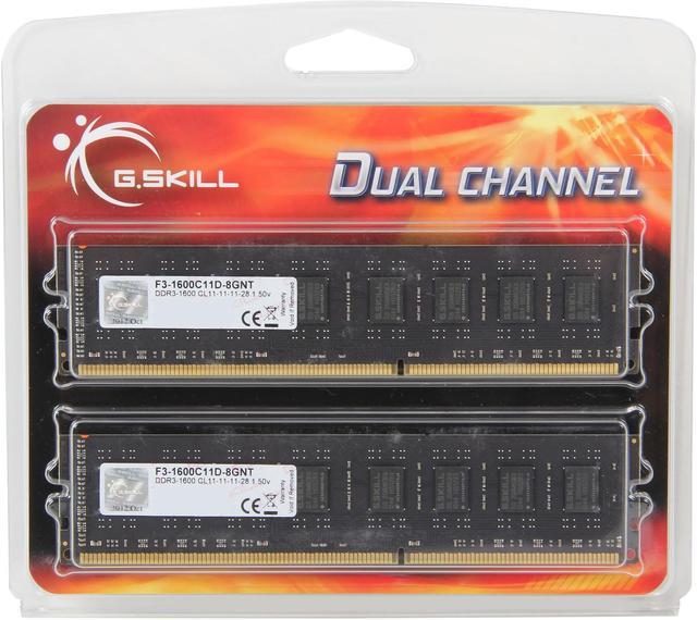 G.SKILL Value 8GB (2 x 4GB) DDR3 1600 (PC3 12800) Desktop Memory