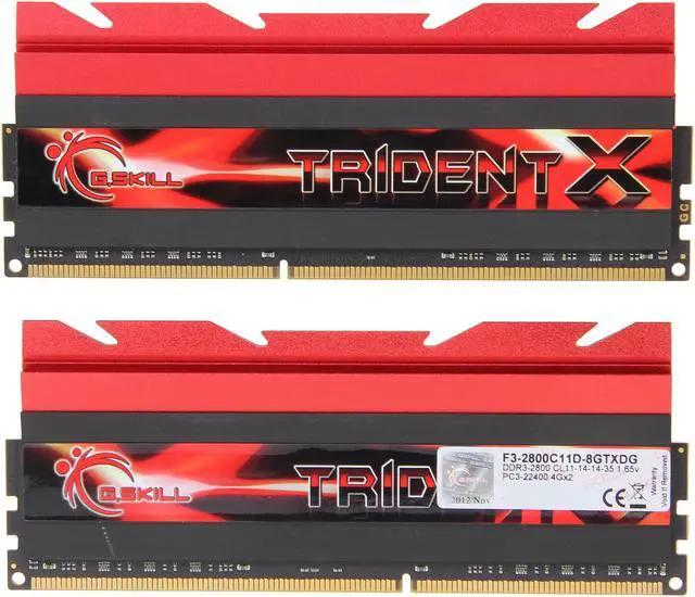 Alt view image 5 of 6 - G.SKILL TridentX Series 8GB (2 x 4GB) DDR3 2800 (PC3 22400) Desktop Memory Model F3-2800C11D-8GTXDG