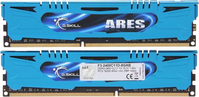 G.SKILL Ares Series 8GB (2 x 4GB) DDR3 2400 (PC3 19200) Desktop Memory  Model F3-2400C11D-8GAB