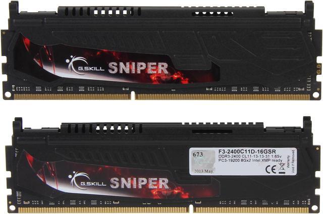 G.SKILL Sniper Series 16GB (2 x 8GB) DDR3 2400 (PC3 19200) Desktop Memory  Model F3-2400C11D-16GSR