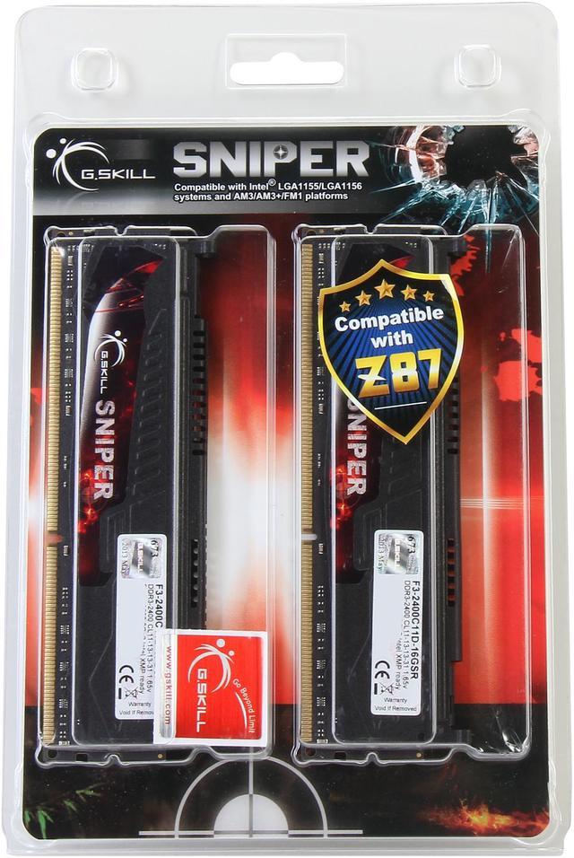 G.SKILL Sniper Series 16GB (2 x 8GB) DDR3 2400 (PC3 19200) Desktop