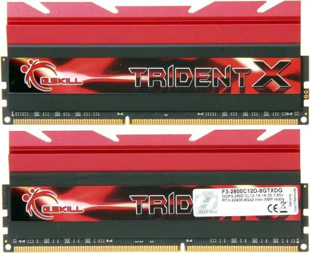 Alt view image 3 of 7 - G.SKILL TridentX Series 8GB (2 x 4GB) DDR3 2800 (PC3 22400) Desktop Memory Model F3-2800C12D-8GTXDG