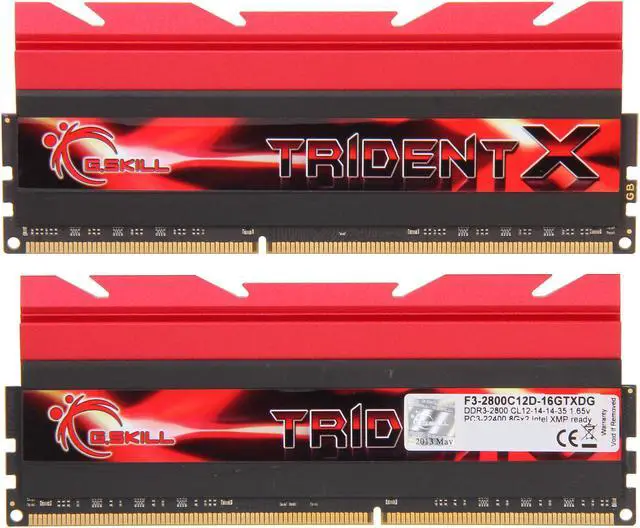 Alt view image 3 of 7 - G.SKILL TridentX Series 16GB (2 x 8GB) DDR3 2800 (PC3 22400) Desktop Memory Model F3-2800C12D-16GTXDG