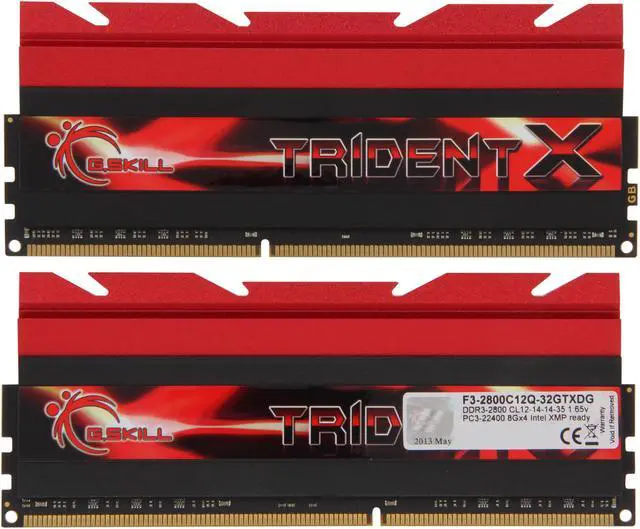 Alt view image 3 of 7 - G.SKILL TridentX Series 32GB (4 x 8GB) DDR3 2800 (PC3 22400) Desktop Memory Model F3-2800C12Q-32GTXDG