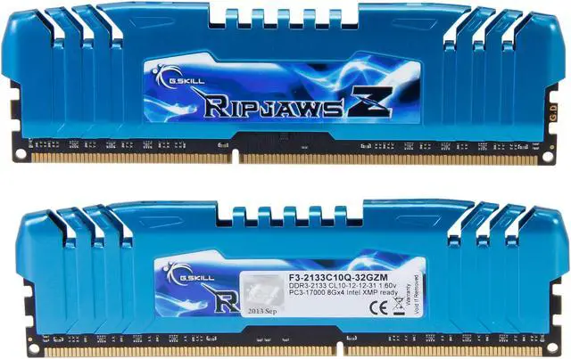 Alt view image 2 of 3 - G.SKILL Ripjaws Z Series 32GB (4 x 8GB) DDR3 2133 (PC3 17000) Desktop Memory Model F3-2133C10Q-32GZM