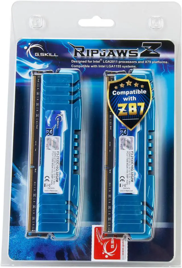 Alt view image 3 of 3 - G.SKILL Ripjaws Z Series 32GB (4 x 8GB) DDR3 2133 (PC3 17000) Desktop Memory Model F3-2133C10Q-32GZM