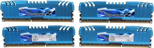 メモリー G.Skill Ripjaws Z DDR3 32GB G.SKILL Ripjaws X Series 32GB (4 x 8GB) DDR3 1600 (PC3 12800