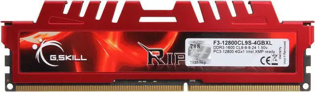 Alt view image 2 of 3 - G.SKILL Ripjaws X Series 4GB DDR3 1600 (PC3 12800) Desktop Memory Model F3-12800CL9S-4GBXL