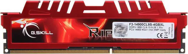 Alt view image 2 of 3 - G.SKILL Ripjaws X Series 4GB DDR3 1866 (PC3 14900) Desktop Memory Model F3-14900CL9S-4GBXL