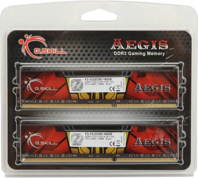 Alt view image 3 of 3 - G.SKILL AEGIS 16GB (2 x 8GB) DDR3 1333 (PC3 10600) Desktop Memory Model F3-1333C9D-16GIS