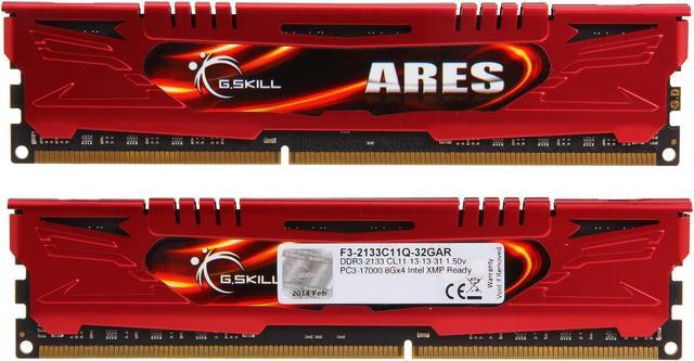 Alt view image 2 of 3 - G.SKILL Ares Series 32GB (4 x 8GB) DDR3 2133 (PC3 17000) Desktop Memory Model F3-2133C11Q-32GAR