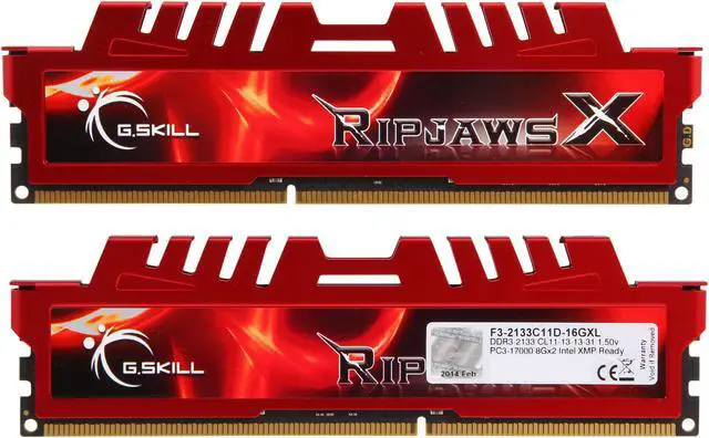 Alt view image 2 of 3 - G.SKILL Ripjaws X Series 16GB (2 x 8GB) DDR3 2133 (PC3 17000) Desktop Memory Model F3-2133C11D-16GXL