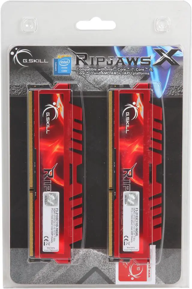 Alt view image 3 of 3 - G.SKILL Ripjaws X Series 16GB (2 x 8GB) DDR3 2133 (PC3 17000) Desktop Memory Model F3-2133C11D-16GXL
