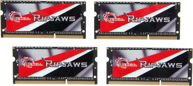 Main image of G.SKILL Ripjaws 32GB (4 x 8GB) 204-Pin DDR3 SO-DIMM DDR3L 1866 Laptop Memory Model F3-1866C11Q-32GRSL