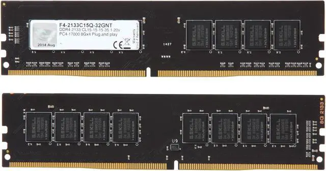 Alt view image 2 of 3 - G.SKILL Value Series 32GB (4 x 8GB) DDR4 2133 (PC4 17000) Desktop Memory Model F4-2133C15Q-32GNT