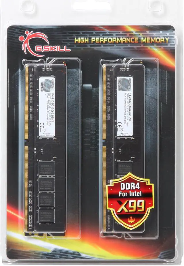 Alt view image 3 of 3 - G.SKILL Value Series 32GB (4 x 8GB) DDR4 2133 (PC4 17000) Desktop Memory Model F4-2133C15Q-32GNT