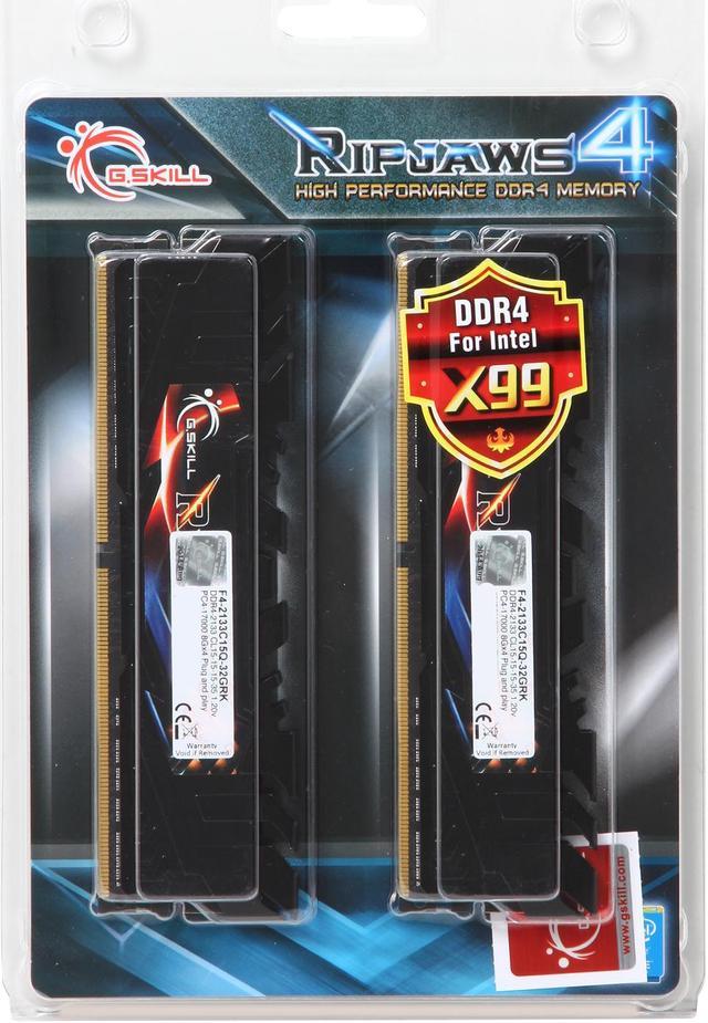 G.SKILL Ripjaws 4 Series 32GB (4 x 8GB) DDR4 2133 (PC4 17000) Desktop  Memory Model F4-2133C15Q-32GRK