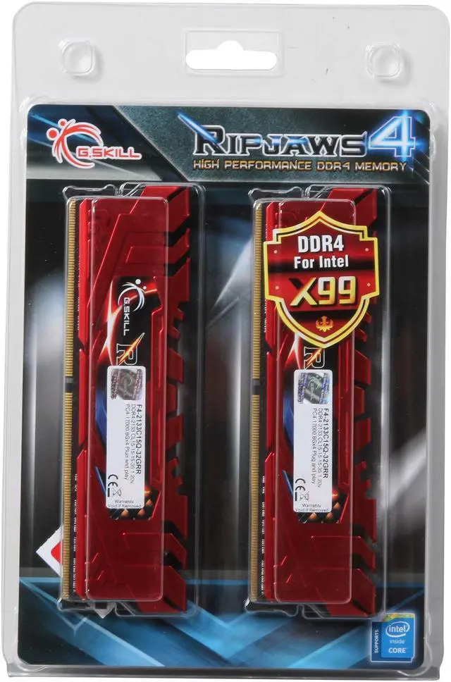 Alt view image 4 of 4 - G.SKILL Ripjaws 4 Series 32GB (4 x 8GB) DDR4 2133 (PC4 17000) Desktop Memory Model F4-2133C15Q-32GRR