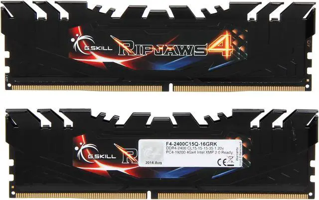 Alt view image 2 of 3 - G.SKILL Ripjaws 4 Series 16GB (4 x 4GB) 288-Pin PC RAM DDR4 2400 (PC4 19200) Desktop Memory Model F4-2400C15Q-16GRK