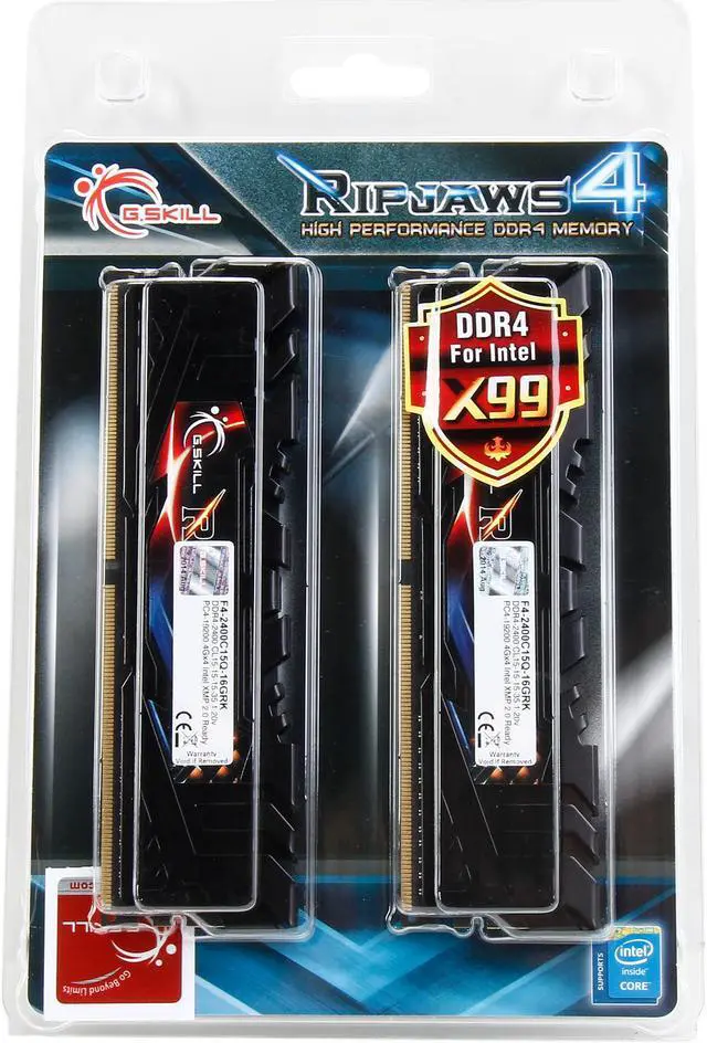Alt view image 3 of 3 - G.SKILL Ripjaws 4 Series 16GB (4 x 4GB) 288-Pin PC RAM DDR4 2400 (PC4 19200) Desktop Memory Model F4-2400C15Q-16GRK