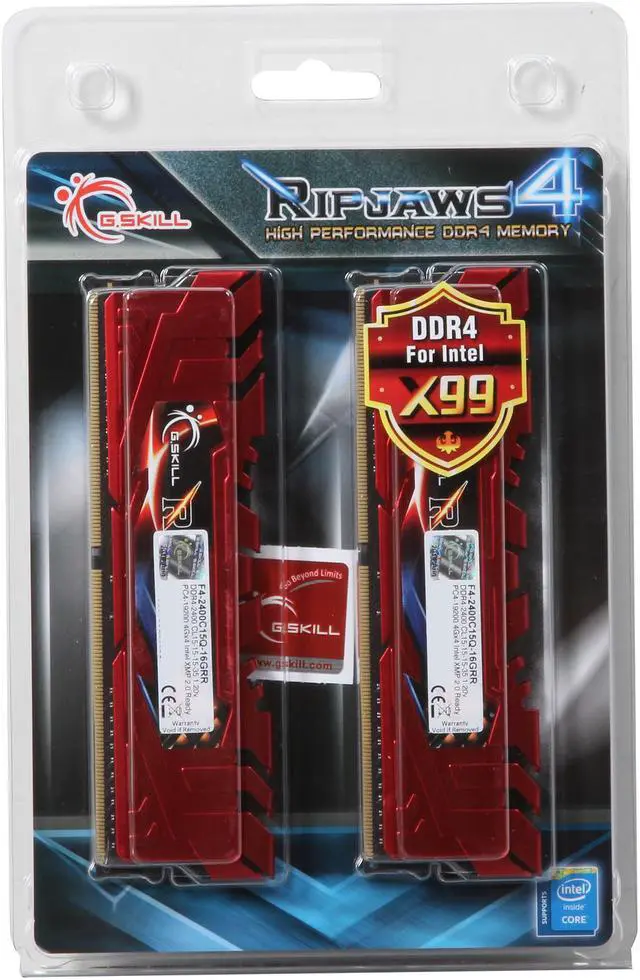 Alt view image 4 of 4 - G.SKILL Ripjaws 4 Series 16GB (4 x 4GB) 288-Pin PC RAM DDR4 2400 (PC4 19200) Desktop Memory Model F4-2400C15Q-16GRR