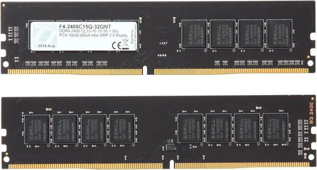 Alt view image 2 of 3 - G.SKILL Value 32GB (4 x 8GB) DDR4 2400 (PC4 19200) Desktop Memory Model F4-2400C15Q-32GNT