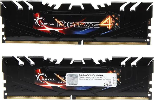 Alt view image 2 of 3 - G.SKILL Ripjaws 4 Series 32GB (4 x 8GB) 288-Pin PC RAM DDR4 2400 (PC4 19200) Desktop Memory Model F4-2400C15Q-32GRK
