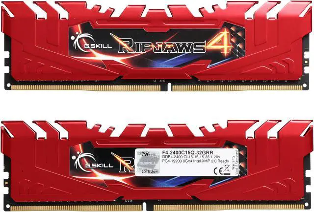 Alt view image 2 of 3 - G.SKILL Ripjaws 4 Series 32GB (4 x 8GB) 288-Pin PC RAM DDR4 2400 (PC4 19200) Desktop Memory Model F4-2400C15Q-32GRR