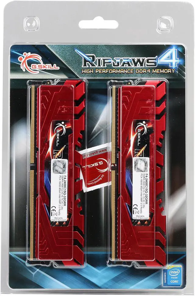 Alt view image 3 of 3 - G.SKILL Ripjaws 4 Series 32GB (4 x 8GB) 288-Pin PC RAM DDR4 2400 (PC4 19200) Desktop Memory Model F4-2400C15Q-32GRR