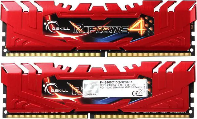 Alt view image 2 of 3 - G.SKILL Ripjaws 4 Series 16GB (4 x 4GB) 288-Pin PC RAM DDR4 2666 (PC4 21300) Desktop Memory Model F4-2666C15Q-16GRR