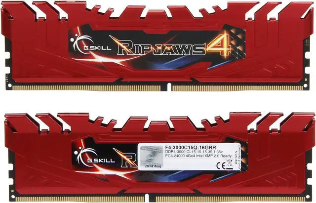 Alt view image 2 of 3 - G.SKILL Ripjaws 4 Series 16GB (4 x 4GB) DDR4 3000 (PC4 24000) Desktop Memory Model F4-3000C15Q-16GRR